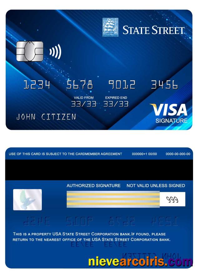 USA State Street Corporation bank signature card